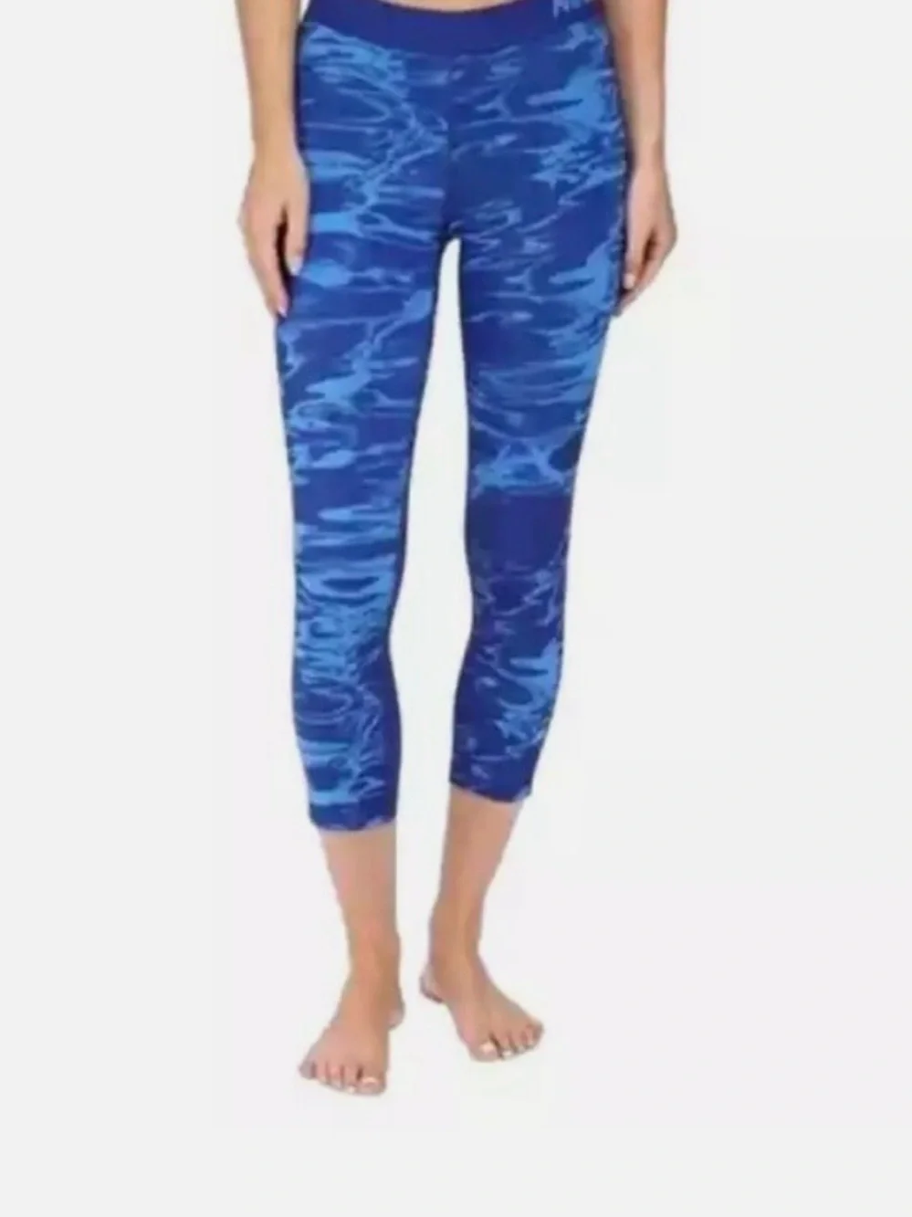 Nike Pro Dri-Fit Blue Swirl Pool Print Crop Tights Women’s Capri Leggings Size M